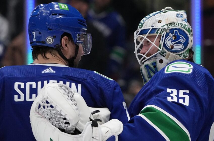  Demko makes 34 saves, Canucks down Sharks to stay in playoff hunt