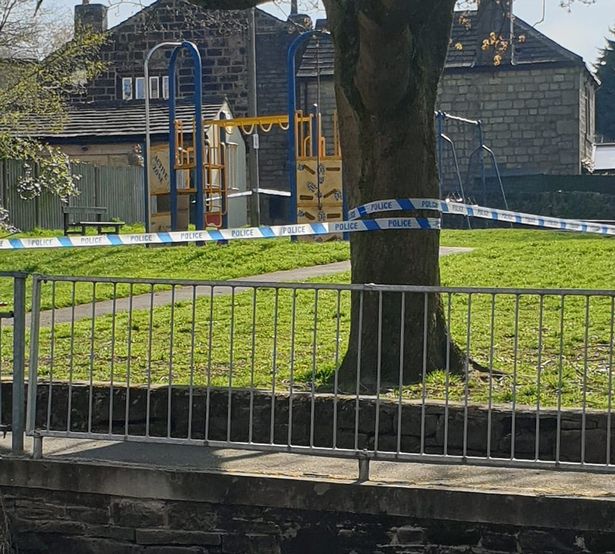  Police tape off Mytholmroyd park after serious Bank Holiday sex attack
