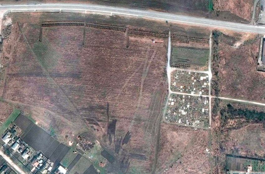  Possible mass graves near Mariupol shown in satellite images