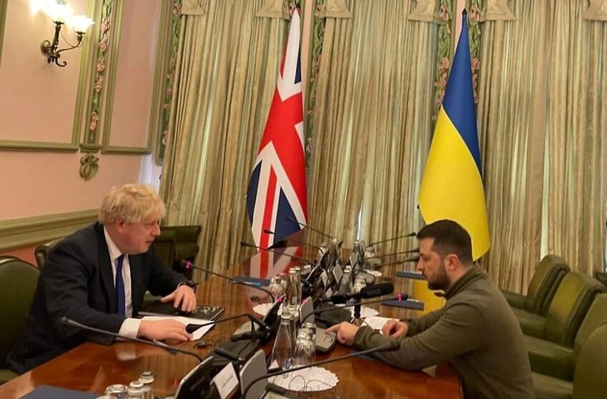  UK’s Boris Johnson meets with Ukrainian leader Zelensky in Kyiv