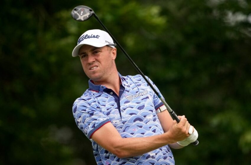  Justin Thomas sets the target in the wind at PGA Championship