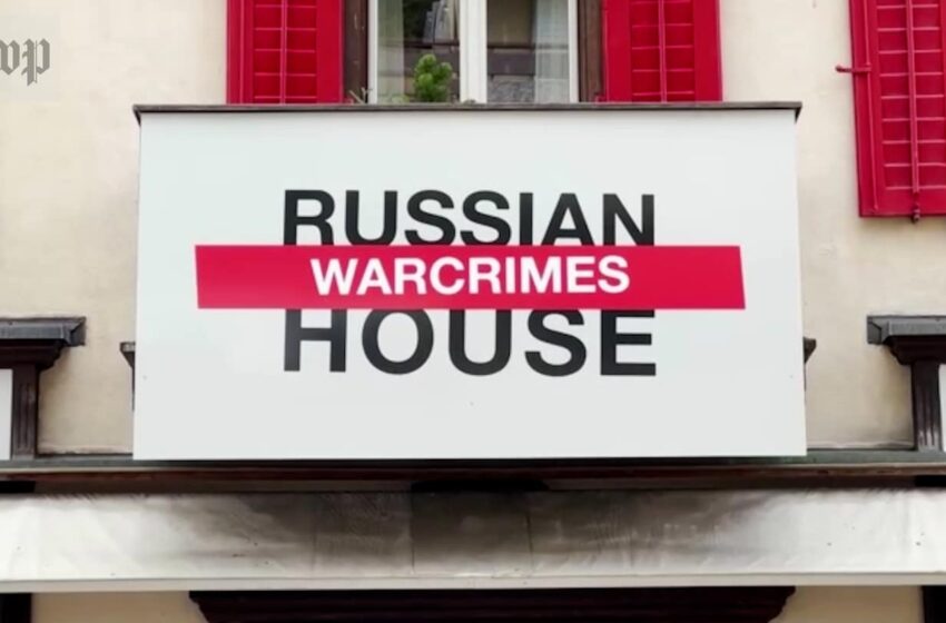  ‘Russia House’ in Davos becomes war crimes exhibit ahead of Zelensky address