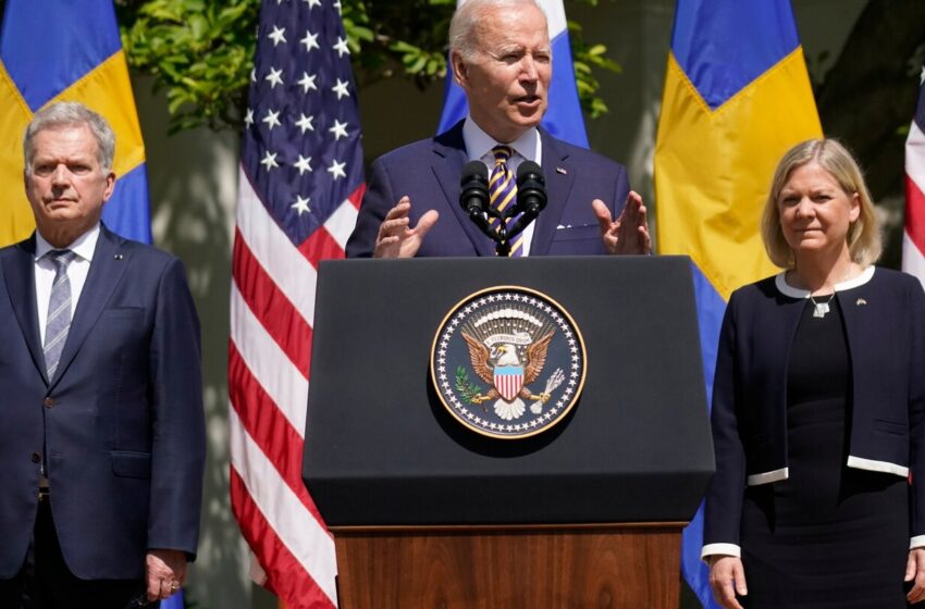  Russia-Ukraine war live updates: Finland and Sweden have ‘complete backing’ of US to join NATO, Biden says