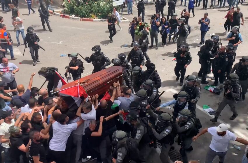  Slain Palestinian American journalist’s funeral is held, under heavy Israeli guard