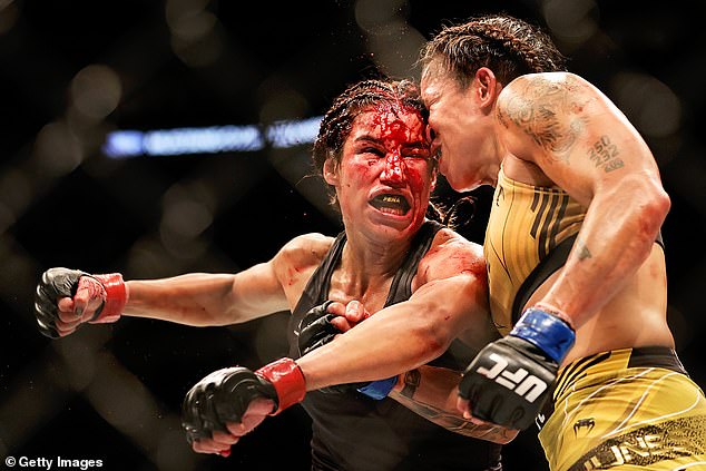  Julianna Pena is rushed to hospital after losing a ‘big chunk’ of her forehead in her brutal defeat