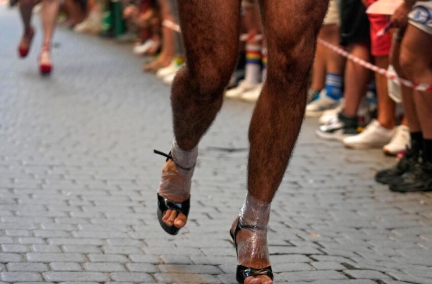  AP PHOTOS: Madrid hosts high heels race to celebrate Pride Week